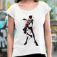 Urban Art - Dancer - T-Shirt mit aufgerollten Ärmeln für Frauen