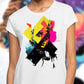 Buntes verstecktes Gesicht - Urban Art - Oversize T-Shirt für Frauen