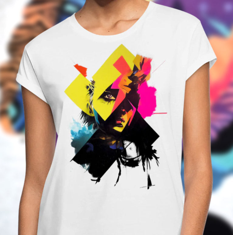 Colourful hidden Face - Urban Art - Oversize T-Shirt for Women