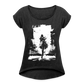 Women’s T-Shirt with rolled up sleeves - heather black