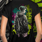 Urban Art Backprint - Übergroßes T-Shirt für Frauen