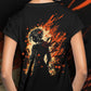 Anime Flames Backprint - Oversize T-Shirt for Women