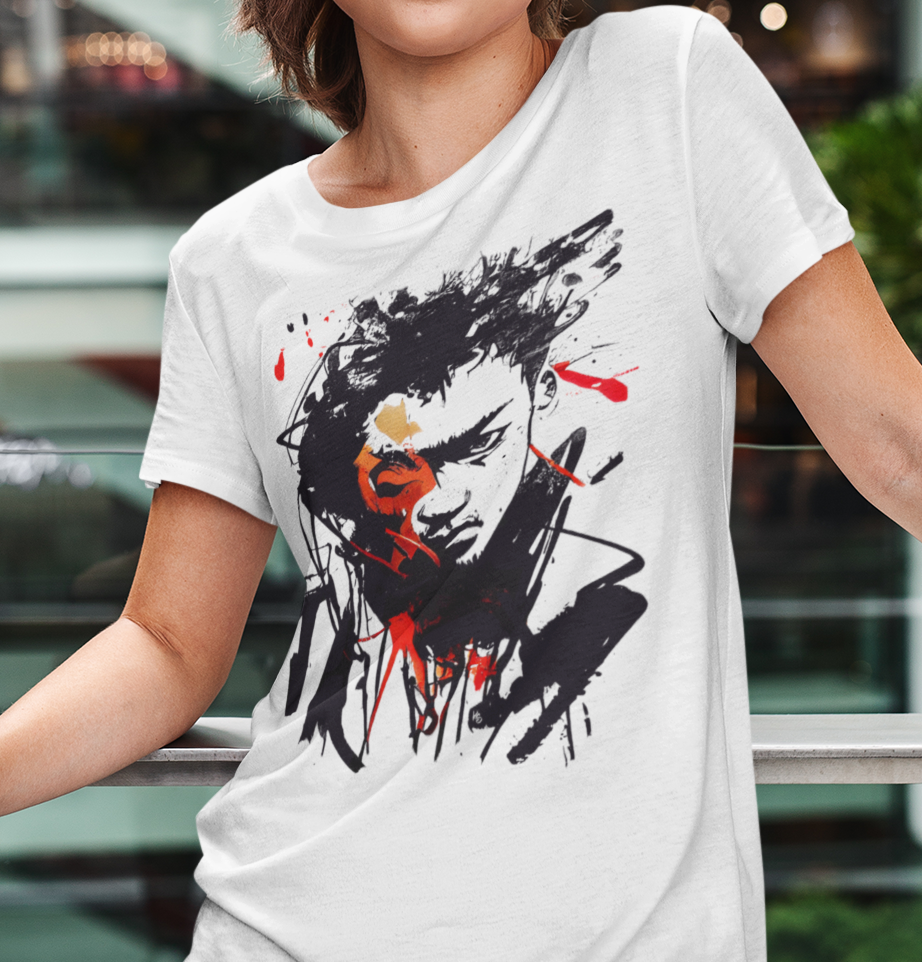 Line Art Face - Urban Art - Übergroßes T-Shirt für Frauen