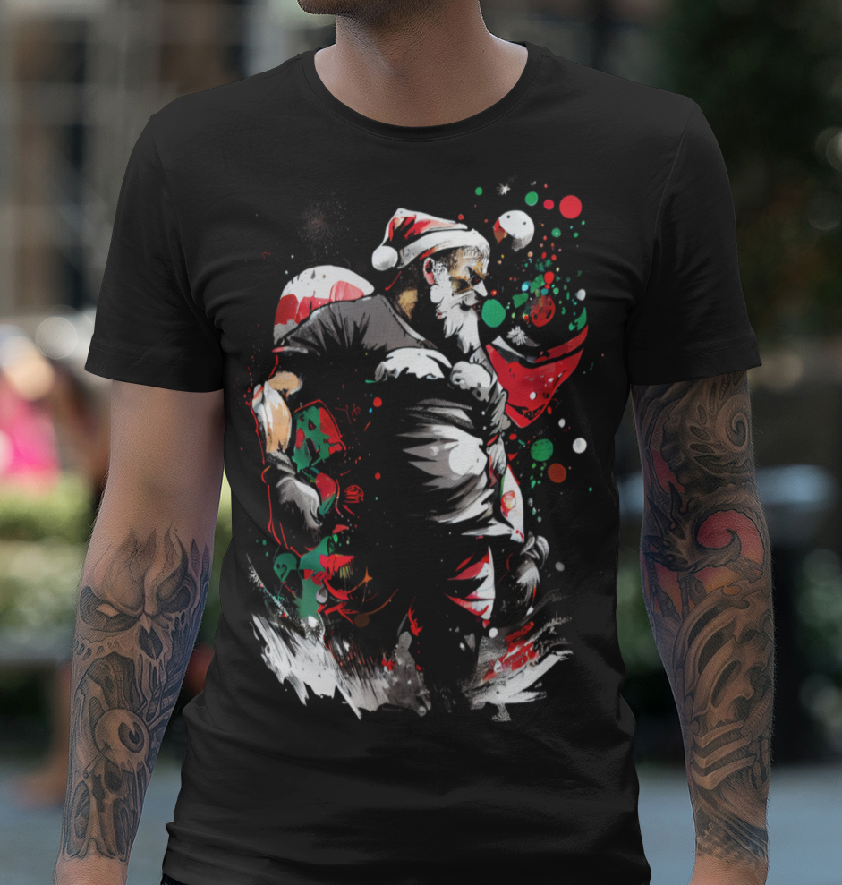 Strong Santa Claus - Urban Art -  T-Shirt for Men