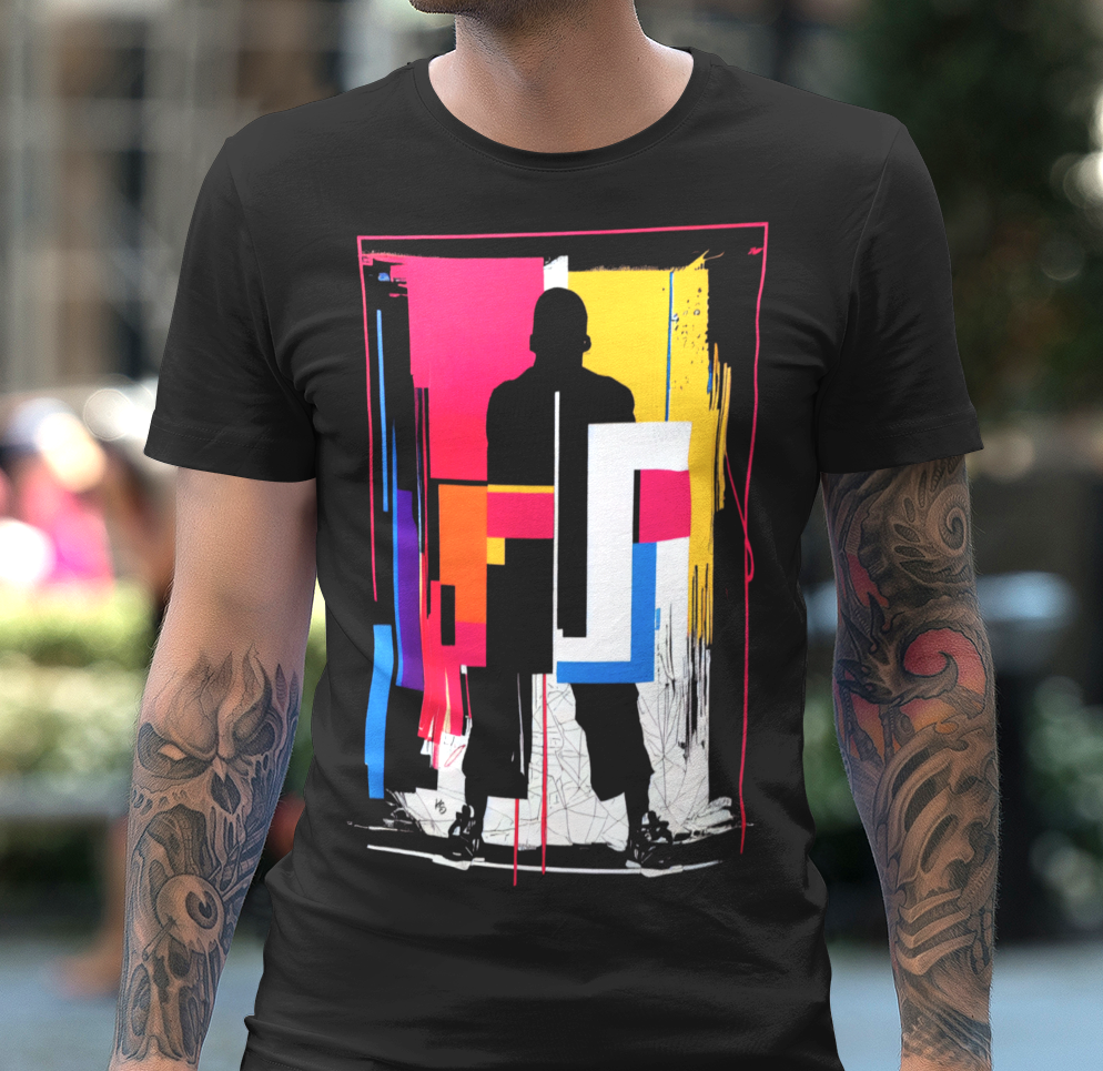 Line Art Silhouette - Urban Art - T-Shirt für Männer