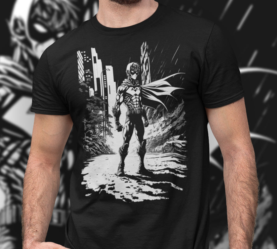 Superhelden-Anime-Stil – Long Body Urban T-Shirt für Männer